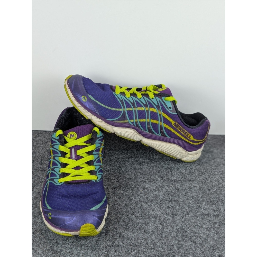 Merrell Shoes Women's Size 9.5 Blue Lime All Out Flash Trail Running Sneaker